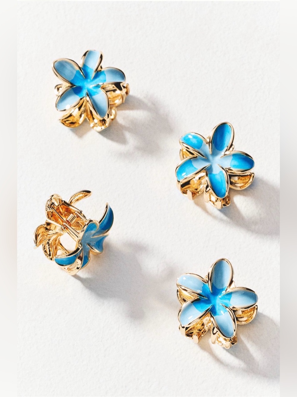Anthropologie Mini Fleur Claw Clips Set